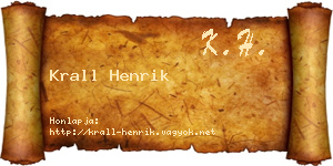 Krall Henrik névjegykártya